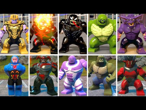 LEGO Marvel vs DC Big Fig Characters Side by Side Comparison