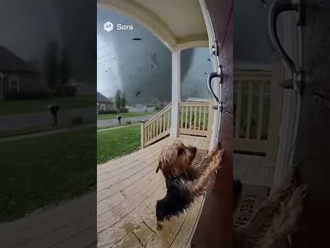 Йорик пытается спастись от торнадо