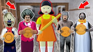 Doll (Squid Game) vs Granny, Grandpa, Ice Scream - funny horror animation (30 mins of fun)