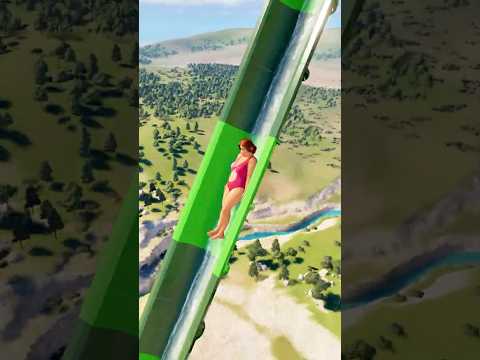 I Don't Want To Slide Down This Slide! / Planet Coaster 2  #waterslide  #waterpark #shorts