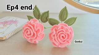 Ep4 end. Assembly🌹Crochet Spiral Rose Flower Tutorial step by step| Crochet Flower Bouquet #crochet 