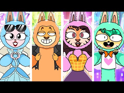 Rocky Rakoon's Labubu Zimono Party // Funny Animation Meme #tiktok #viral #trending