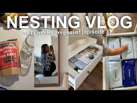 NESTING VLOG [ep.3] organizing newborn clothes, diapers, bottles, playroom etc! *33weeks pregnant*