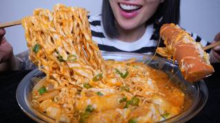 CHEESY SAUSAGE + RICE CAKE + SPICY NOODLES (ASMR EATING SOUNDS) NO TALKING | SAS-ASMR