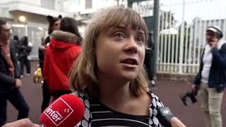 YouTube video thumbnail: Greta Thunberg Joins French Students Protesting School Conditions