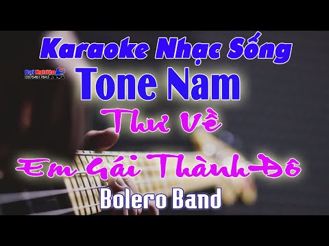 ✔️ Thư Về Em Gái Thành Đô Karaoke Tone Nam Nhạc Sống Bolero Band || Beat 2021 || Karaoke Đại Nghiệp