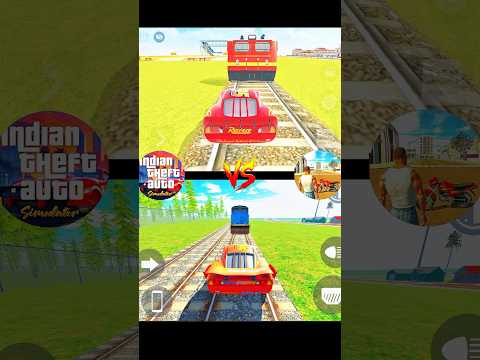 Car Vs Train Challenge 😱 Indian Bike Driving 3D vS Theft Ato💥 #shorts #indianbikedriving3d #gta