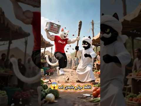 "القط مياو ما سابش حق أمه يضيع" 😢🔥 #shorts #cat #ai #viral