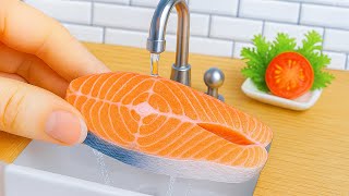 Perfect Miniature Pan Seared Salmon In Coconut Sauce Recipe 🐟 ASMR Cooking
