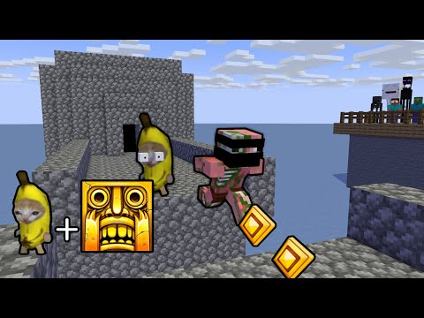 Banana Cat + Temple Run - Minecraft Animation