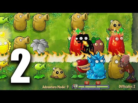 Plants vs Zombies Fusion Mod Adventure Mode - Level 6,7,8,9 (Day) Walkthrough, Gameplay PC