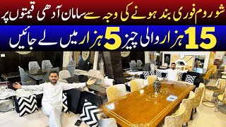 Showroom Bund krny ki Wajah sy Furniture Adhi Qeemtoon par | Home Luxury Furniture in Low price