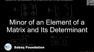 Minor of an Element of a Matrix and Its Determinant