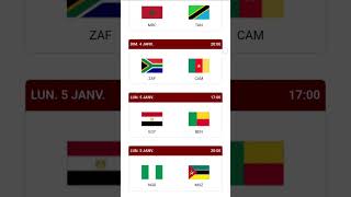 programme de 16ème de finale coupe d'Afrique maroc 2025 #can_maroc_2025
