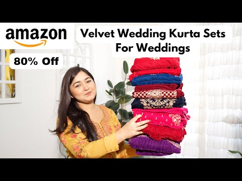 New Amazon Winter Special Kurta Sets For Wedding Upto 80% Off Velvet Kurta Sets #amazon #winterwear