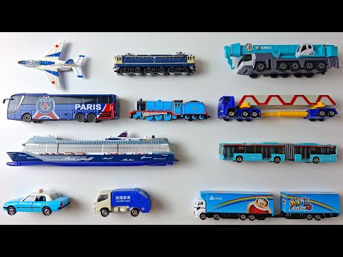Learning Blue Street Vehicles Toys for Toddlers | Cars and Trucks Collections with Tomica Siku