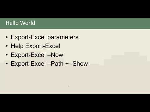 Export-Excel Hello World