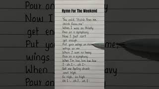 Coldplay - Hymn For The Weekend song lyrics #coldplay #hymnfortheweekend #trending #lyrics #shorts