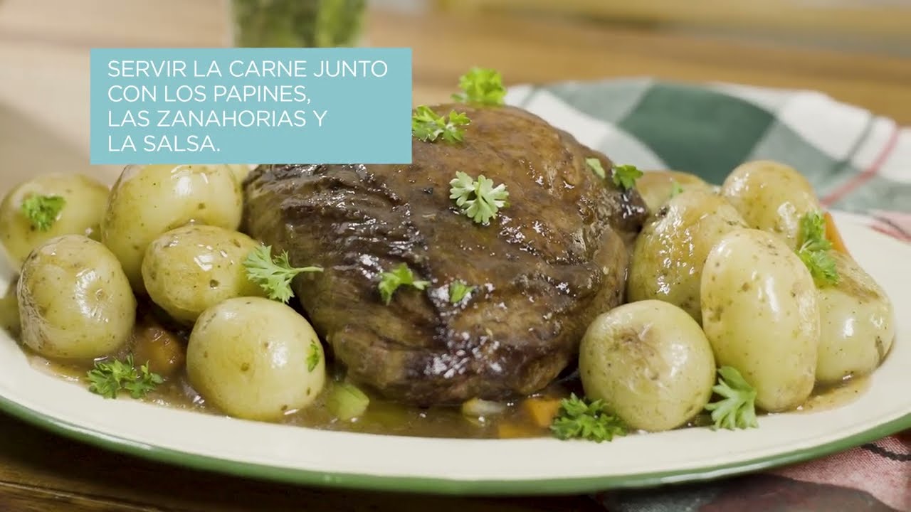 Carne con papines y zanahoria