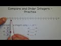 Comparing and Ordering Integers