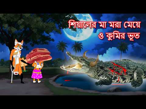 শিয়ালের মা মরা মেয়ে ও কুমির ভূত | Shiyaler ma mora meye | Fox Cartoon 2024 | Bangla Cartoon Golpo