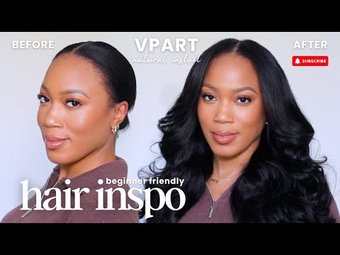 NATURAL VPART WIG BEGINNER FRIENDLY INSTALL Under 10 Mins + Removal | Alipearl Hair