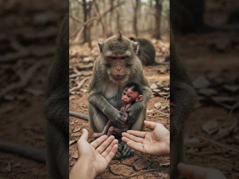 "I Saw My baby Dying !" Mother Monkey Cried - #Shorts