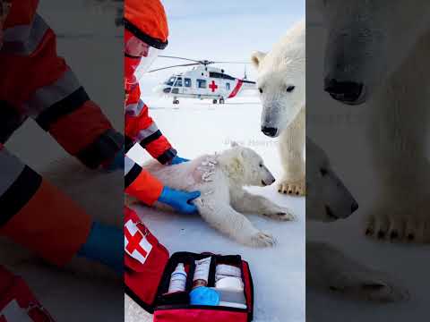 Healing a Polar Bear Cub: Removing Barnacles and Restoring Hope 🐻‍❄️🧡 # #polarbearrescue #polarbear