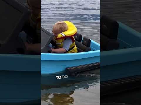 Little boy takes the boat out by himself 😂👏 @LiamsLifeYouTube