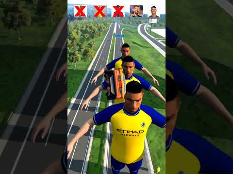 🚘CR7 vs Messi vs Neymar vs Mbappe vs Ronaldo Characters ⚽️#beamngdrive #football #shorts #simulator