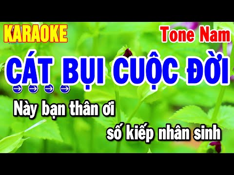 Karaoke Cát Bụi Cuộc Đời Tone Nam Nhạc Sống Trữ Tình Dễ Hát | Thanh Hải