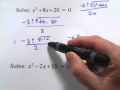 Quadratic Equations with Complex Roots