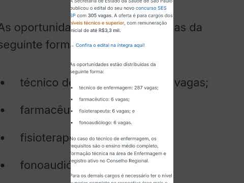 #SES SP - SAIU EDITAL#