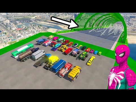 GTA 5 Gameplay impossible hard challenge for all vehicles | hombre araña en carro y moto