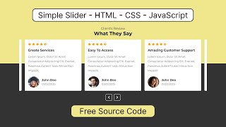 Simple & Responsive Review Slider using HTML, CSS & JavaScript | Free Source Code