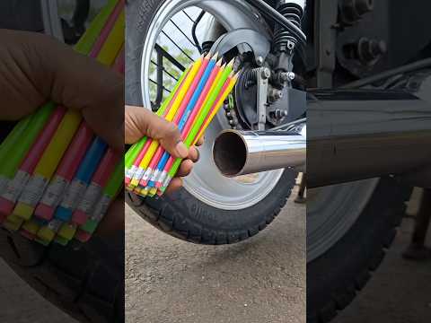 पापा ने साइलेंसर के अंदर पेंसिल घुसा दिया 😲✏️ #shorts #pencil #shortsfeed #shortsviral