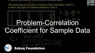 Problem-Correlation Coefficient for Sample Data