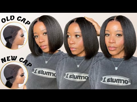 *NEW* FITTED CAP | TEXTURED REALNESS KINKY STRAIGHT BOB WIG | PRE-EVERYTHING FT. MYFIRSTWIG