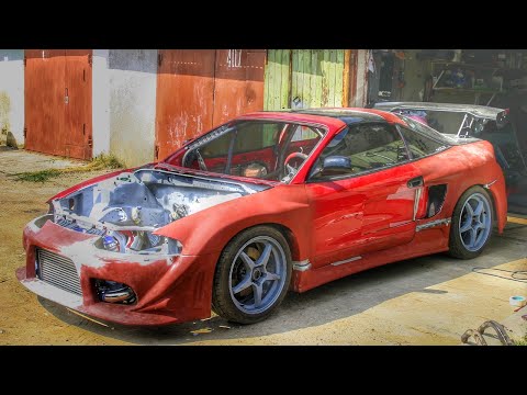 The process of creating side air intakes on Targa T-top Mitsubishi eclipse 2G