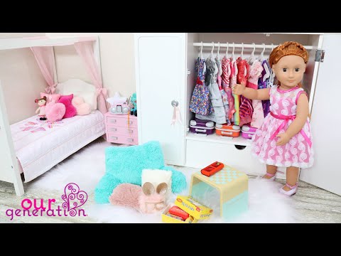 OUR GENERATION DOLL CLOSET TOUR AND ROOM DECORATION