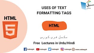 Uses of Text Formatting Tags