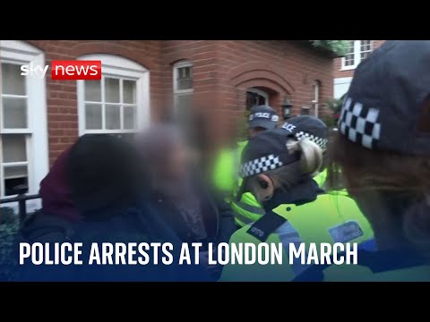 UK: Police arrest protestors holding Arabic sign at pro-Palestinian rally