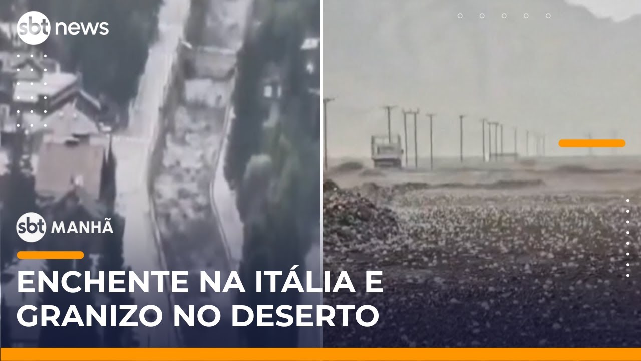 Onda de calor atinge Europa e granizo surpreende Emirados Árabes | #SBTManhã