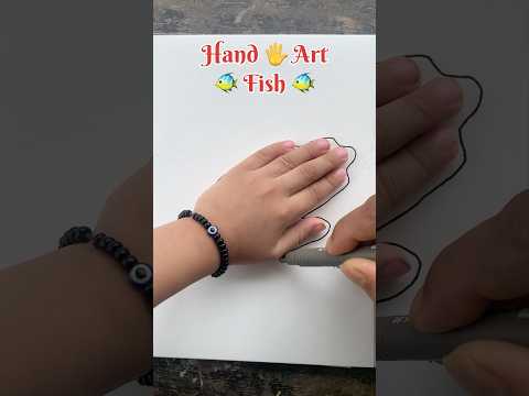 Hand Art Fish ๐ ๐ ๐ For Kids #shorts #handart #kidsvideos #kids #kidsdrawingart #craftforkids