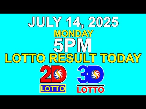 5pm Draw Lotto Result Today July 14 2025 | PCSO 2D 3D Lotto