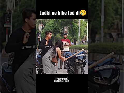Ladki ne ride ki bike ko tod di😢#yamaha #r15 #rider #cutegirl #automobile #shortvideo #bike