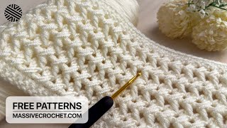 Crochet a VERY EASY & UNUSUAL Pattern for Beginners!⚡️Crochet Stitch for Blanket, Scarf & Sweater
