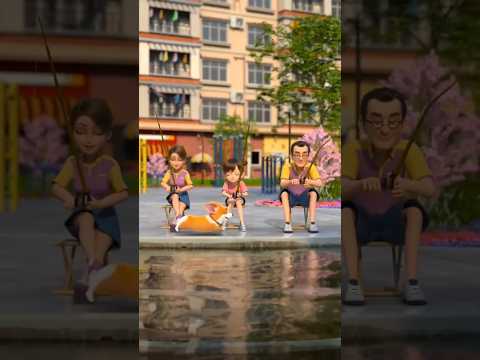 ইয়ামি মা বাবা একসাথে যখন মাছ মারতে আসে 🥴🥴#cartoon #funny #shorts #short