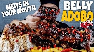 SPICY PORK BELLY ADOBO Mukbang ASMR | Mukbang Philippines