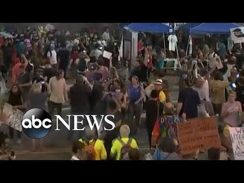 Crowd turns disorderly after President Trump's rally in Phoenix